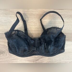 Chantelle Bra 34ddd Unlined Underwire Black Lace Bra